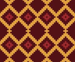 Aztec African Geometric Pattern. Red Brown and Yellow Colorful Traditional embroidery. Design for print texture. Border background for  wallpaper, wrapping paper vector