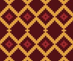 Aztec African Geometric Pattern. Red Brown and Yellow Colorful Traditional embroidery. Design for print texture. Border background for  wallpaper, wrapping paper vector