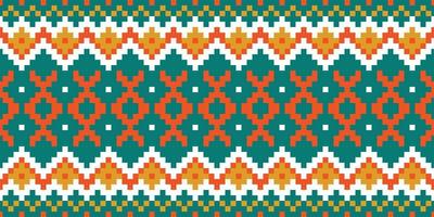 African fabric patterns. Ethnic boho pattern with geometric in bright colors. Design for carpet, wallpaper, clothing, wrapping, batik, fabric, Vector illustration embroidery style in Ethnic themes.