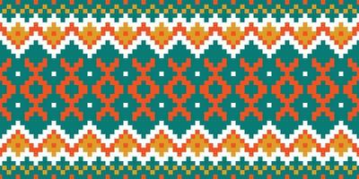 African fabric patterns. Ethnic boho pattern with geometric in bright colors. Design for carpet, wallpaper, clothing, wrapping, batik, fabric, Vector illustration embroidery style in Ethnic themes.