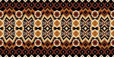 Navajo Nation Ethnic boho pattern with geometric in bright colors. Design for carpet, wallpaper, clothing, wrapping, batik, fabric, Vector illustration embroidery style in Ethnic themes.