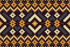 Abstract African ethnic seamless pattern, tribal red background. Bright vector tribal texture with Pixel shapes.