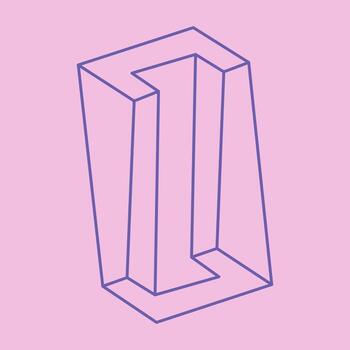 logotipo de ilusión óptica. formas imposibles. figuras de geometría sagrada. objetos geométricos eternos abstractos. imposible forma de contorno sin fin. arte óptico. forma de geometría imposible sobre un fondo rosa. vector