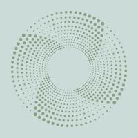 Halftone circle vector frame with abstract random dots. Logo emblem, design element. Optical art pattern. Round border icon using halftone circle dots. Optical illusion background.
