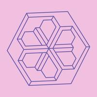 Optical illusion logo. Impossible shapes. Optical art object. Geometric figure. Paradox. vector