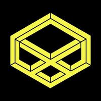 Optical illusion object. Impossible shapes. Geometric figures. Web design element. Line design. vector