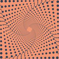 Vortex dotted shape. Optical illusion pattern. Modern geometric art backdrop. Abstract background. Optical art wallpaper. vector