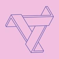 Impossible shapes, optical illusion logo, vector triangle. Optical art objects. Geometric figures.