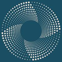 Vortex dotted shape. Modern geometric art frame. Trendy design element for border frame, logo, tattoo, symbol, web, prints, posters, template, patterns and abstract backgrounds. Optical illusion. vector