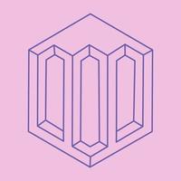 Impossible shapes, optical illusion figure, vector. Paradox. Optical art objects. Geometry modern logo. vector