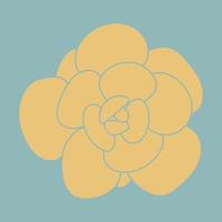 Succulent cute pattern. Vector silhouette flower logo. Element for design, backgrounds.