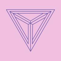 Impossible shapes, optical illusion logo, vector triangle. Optical art objects. Geometric figures.