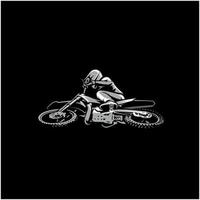 vector de ilustración de aventura de senderos de motocross en fondo negro