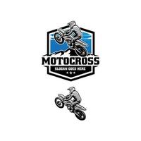 Jumping motocross action illustration logo vector