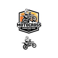 set of motocross extreme sport illustration logo vector