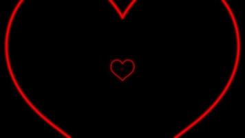 Glowing Red Heart Lights Overlay Loop video