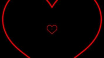 Glowing Red Heart Lights Overlay Loop video