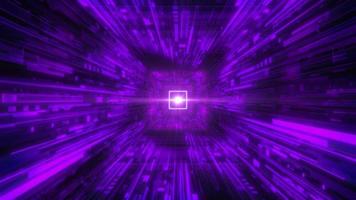 rapide à travers la lumière violette maculée dans un tunnel de science-fiction video