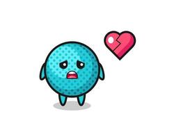 spiky ball cartoon illustration is broken heart vector