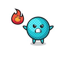 spiky ball character cartoon with angry gesture vector