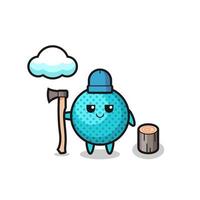 Character cartoon of spiky ball as a woodcutter vector