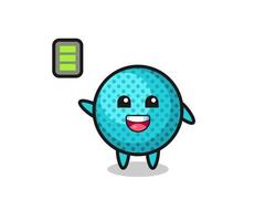 spiky ball mascot character with energetic gesture vector