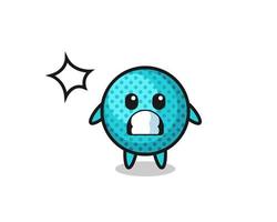 spiky ball character cartoon with shocked gesture vector