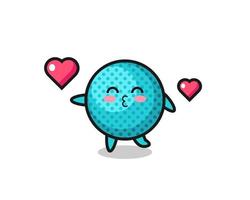 spiky ball character cartoon with kissing gesture vector