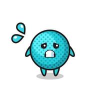 spiky ball mascot character with afraid gesture vector