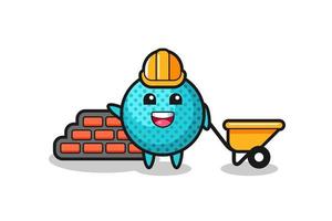 Cartoon character of spiky ball as a builder vector