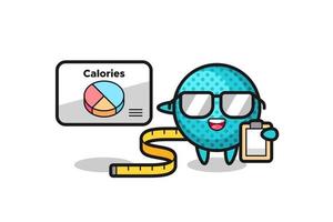 Illustration of spiky ball mascot as a dietitian vector