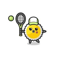 Cartoon character of saw blade as a tennis player vector