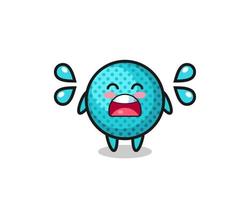 spiky ball cartoon illustration with crying gesture vector