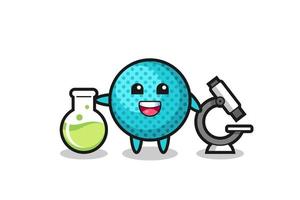 Mascot character of spiky ball as a scientist vector