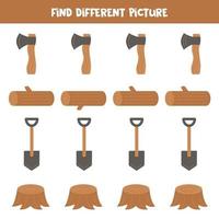 Find picture which is different from others. Worksheet for kids. vector