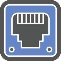 estilo de icono de ethernet vector