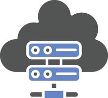 estilo de icono de servidor en la nube vector