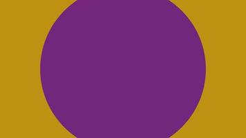 Animated abstract transition with turning circles. Black, purple, mustard color. video