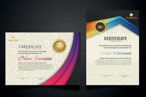 certificate template with Luxury realistic texture pattern and dynamic shapes composition gradient colors,diploma,Vector illustration vector