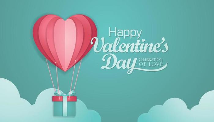 Happy valentines day typography vector design template