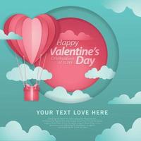 Happy valentines day typography vector design template