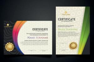 certificate template with Luxury realistic texture pattern and dynamic shapes composition gradient colors,diploma,Vector illustration vector