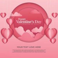 Happy valentines day typography vector design template