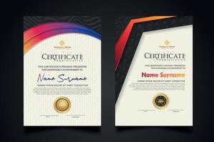 certificate template with Luxury realistic texture pattern and dynamic shapes composition gradient colors,diploma,Vector illustration vector