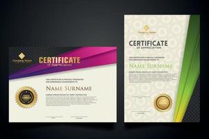 certificate template with Luxury realistic texture pattern and dynamic shapes composition gradient colors,diploma,Vector illustration vector