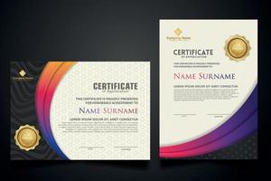 certificate template with Luxury realistic texture pattern and dynamic shapes composition gradient colors,diploma,Vector illustration vector