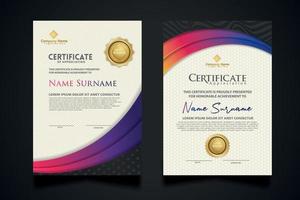 certificate template with Luxury realistic texture pattern and dynamic shapes composition gradient colors,diploma,Vector illustration vector