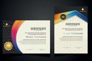 certificate template with Luxury realistic texture pattern and dynamic shapes composition gradient colors,diploma,Vector illustration vector