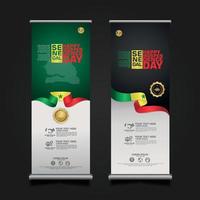 establecer roll up banner promociones senegal feliz día de la república plantilla de fondo vector