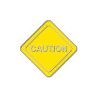 Caution sign. Caution yellow sign with 3d style on white background vector
